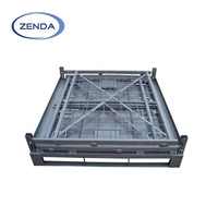 Cage de stockage pliable et empilable pour palettes, idéale pour entrepôts industriels