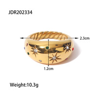 Gaovo Damen Gold-Silber Zweifarbige Edelstahl Zirkon Statement-Ringe Klobiger Modeschmuck für Frauen Tägliches Tragen Großhandel