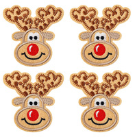 Patchs brodés de dessins animés de Noël, appliques de Noël lavables sans couture pour vêtements, accessoires pour chapeaux