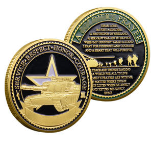 Moneda Conmemorativa de Aleación de Zinc Bicolor Negro y Dorado, Tema Servicio, Coraje y <span class=keywords><strong>Honor</strong></span>, para Regalo Cultural Creativo con Diseño - Product Image 1
