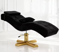 Lit de Cils Ergonomique Pliable et Ajustable en Cuir Courbé de Luxe Moderne pour Salon de Beauté - Vente en Gros