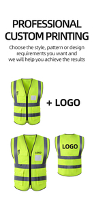 Gilet de sécurité réfléchissant à manches courtes en maille respirante en polyester personnalisé de 140 g/m², classe 2 ANSI, LED clignotante, travaux de construction, marque Ekai - Product Image 5