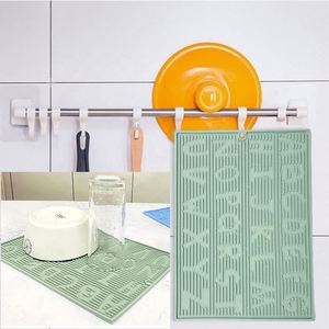Manufacturer Custom Logo Non-Slip <b>Silicone</b> Insulation Dish Draining <b>Pad</b> Dishwasher Safe for Counter Mats & <b>Pads</b> - Product Image 2