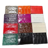 Portefeuille fin pour homme en cuir de crocodile véritable noir de luxe, porte-cartes de crédit, cuir exotique véritable, portefeuilles minimalistes