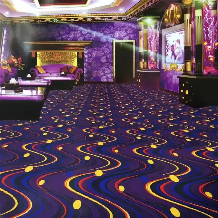 Tapis commercial au design coloré de luxe Alfombras Casino Club Salon Tapis de boîte de nuit rouge pour casino
