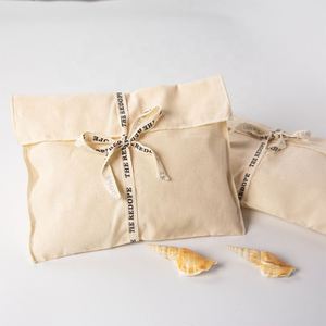 Custom Logo Printing Natural Envelope Cotton Canvas Clothes Pillow Pouch Bag With Cotton <b>Bow</b> Envelope Dust Pouch - Product Image 2