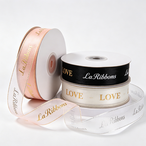 OEKO TEX 100 Certified 38mm Gold Silver Foil Printing Organza <b>Ribbon</b> Roll for Holiday Handmade Flower Packaging - Product Image 3