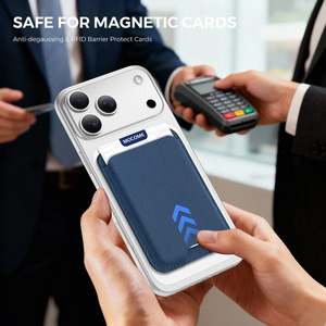 Nouveau porte-cartes magnétique pour <span class=keywords><strong>téléphone</strong></span>, portefeuille en tissu technique avec support réglable pour iPhone <span class=keywords><strong>Samsung</strong></span> Google Pixel, emballage avec logo personnalisé - Product Image 3