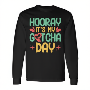 T-shirt a maniche lunghe Hooray It's My Gotcha Day Adoption - Product Image 2