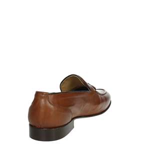 Mocasines de hombre Gino Tagli A103, zapatos formales de cuero marrón sin cordones. - Product Image 3