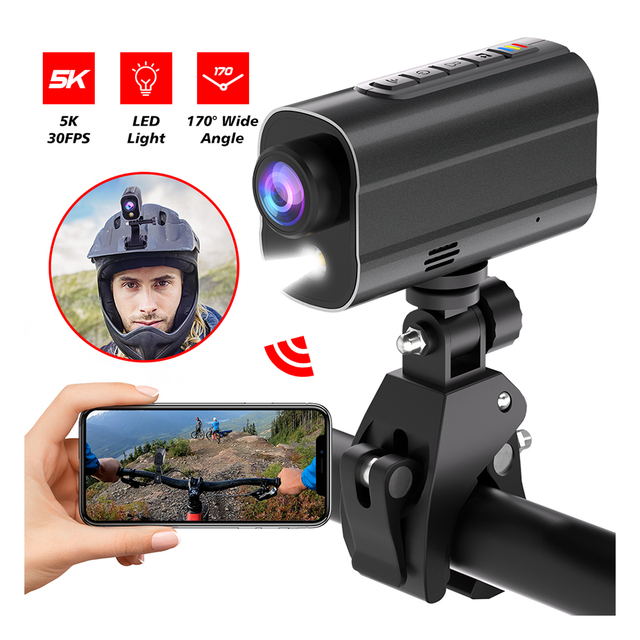Low Illumination Waterproof Motorbike Helmet Camera Bicycle Rear View Motorcycle Camera Dash Camera for Bike