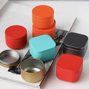 Portacandele in <span class=keywords><strong>Latta</strong></span> Quadrato Mini da 2oz, Stile Europeo, Tinta Unita Stampata, Senza Giunture - Product Image 1