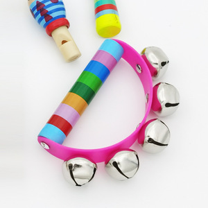 Colorful Wooden <b>Music</b> Orff Percussion <b>Instrument</b> Set With Maraca Whistle Tambourine Xylophone Hand Shaker for Kids Birthday Gift - Product Image 3