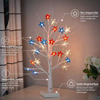 Lumière LED Arbre de Bouleau Artificiel, Lumière d'Arbre Étoilé de Bureau avec LED Colorées, Idéale pour Décorer l'Ambiance de la Maison en Fête