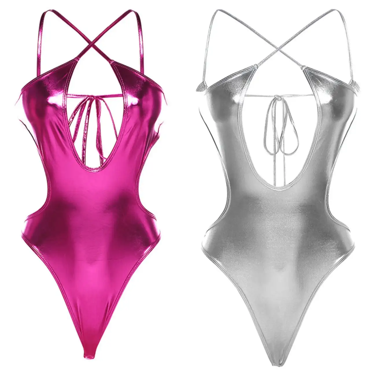 String Vrouwen Micro Monokini Badmode Metallic Badpak Bikini Sexy Strandkleding S Aankomsten Zomer 2023 Dames Kleding