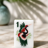 Jeu de Mahjong Américain Thème Jardin 160 Pièces Tuiles de Mahjong en Acrylique de Haute Qualité pour Cadeau de Fête Familiale