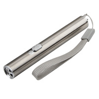 QXMOVING Mini lampe torche 3-en-1 porte-clés, lumière rouge, en acier inoxydable, alimentée par piles AA, petite lampe de poche LED UV 395nm pour jouet pour chat