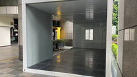 Bureau de chantier extérieur portable en panneaux sandwich avec vitrage, conteneur habitable, maison modulaire à montage rapide