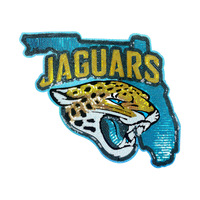 Patch brodé en sequins tête de léopard Jacksonville Jaguars Football pour chaussures, chapeaux, manteaux et vêtements