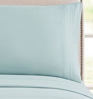 Ensemble de draps de lit 4 pièces, 90 g/m², 100 % microfibre polyester, broderie à trois lignes, draps de luxe pour hôtel, respirants, certifiés Oeko-Tex
