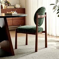 Chaise Bailey style vintage français rétro, dossier en bois massif, chaise de salle à manger avec revêtement en tissu, mobilier de maison, nouveauté 2025 pour salon