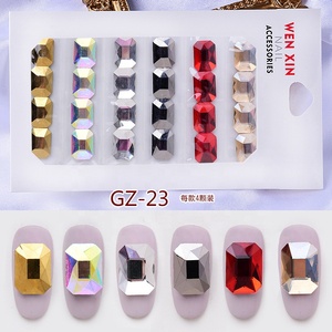 คริสตัลพลอยเทียมอัลลอยตกแต่งเล็บ6เส้น3D หลังแบนพร้อมเครื่องมือแบบทำมือสำหรับสปาเล็บและสตูดิโอทำเล็บ - Product Image 6