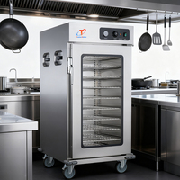 Chariot chauffe-plats électrique Truelen en acier inoxydable avec porte vitrée, mode économie d'énergie, pour usage commercial, restauration, buffet, banquet