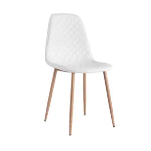 Cadeira de escritório de jantar com perna de madeira maciça assento acolchoado de plástico inspirado