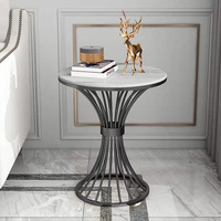 Table d'appoint en pierre frittée Table d'appoint ronde de luxe Table d'appoint moderne pour le salon Chambre à coucher Décoration de la maison Meubles