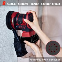 Ponceuse excentrique IRONFIST 18V 5 pouces, 6 vitesses, outil électrique DIY avec batterie au lithium et sac à poussière pour ponçage du bois/métal