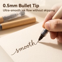 Penne a Sfera in Bambù Minimaliste ed Estetiche con Scritta VIVA LA VIDA, Inchiostro Nero 1.0mm, Ecologiche con Confezione in Carta Kraft