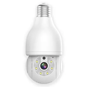 Penjualan paling laris pabrik kamera bohlam lampu rumah pintar 2MP/3MP dengan 360 kamera CCTV PTZ nirkabel pnaoramic untuk rumah