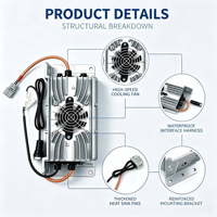 Pengisi Daya Baterai Lithium Ion LiFePO4 48V 54.8V 58.4V 58.8V 15A Smart Onboard untuk Sepeda Listrik dan Mobil Wisata
