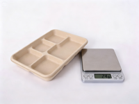 Plateau repas jetable en bagasse de canne à sucre biodégradable sans PFAS, non blanchi, pour plats à emporter et repas écologiques