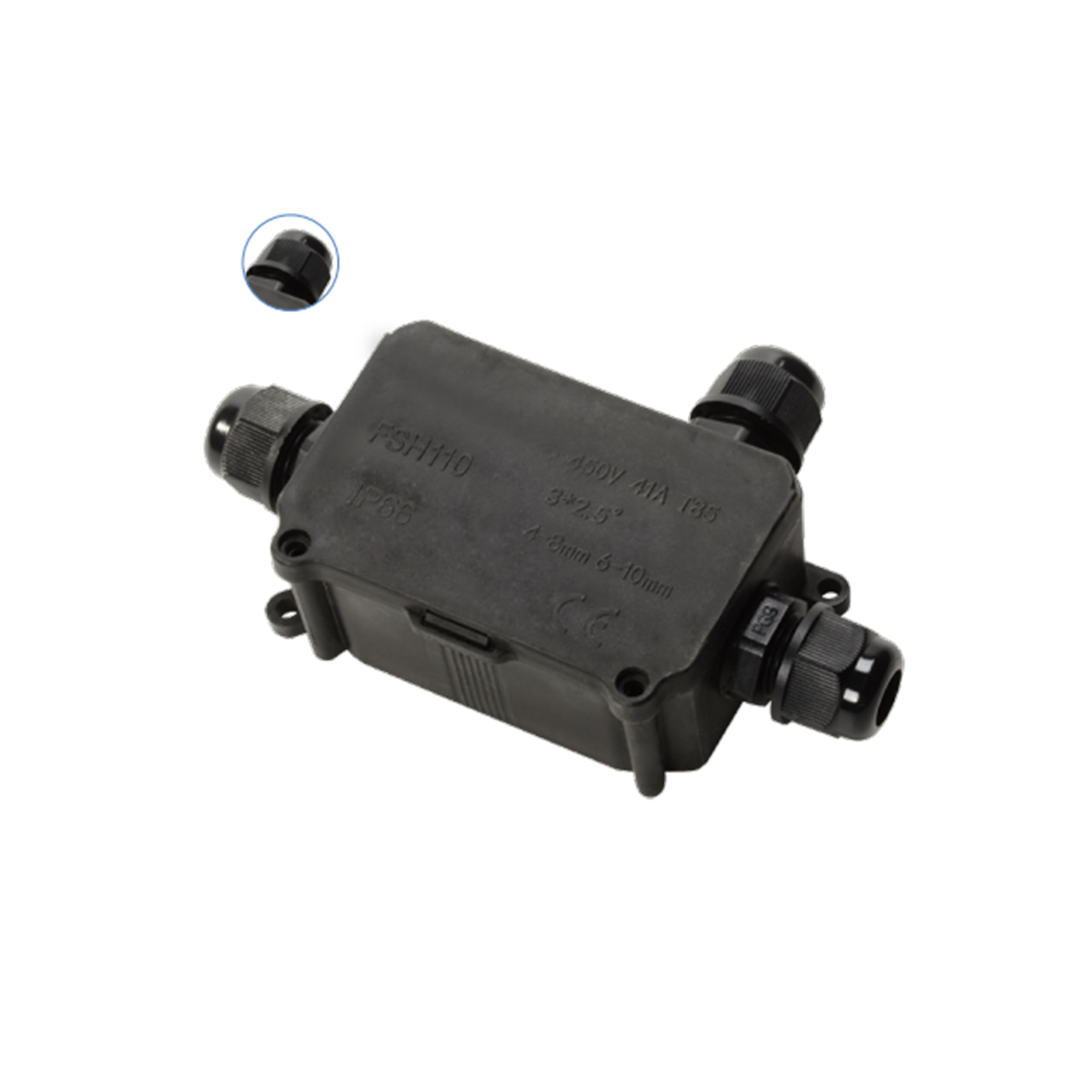 IP68 водонепроницаемый 2 Способ Распределительная коробка с PG7 PG9 или M16 водонепроницаемый разъем