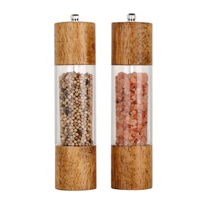 Set di macinapepe e sale in legno massello Premium di vendita caldo macinapepe e sale colorato manuale per pentole da cucina - Product Image 1