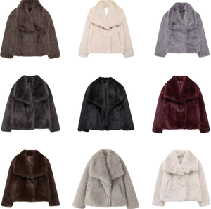 Cappotto Invernale da Donna, Moda Retrò in Ecopelliccia, Collo a Risvolto, Manica Lunga, Casual e Caldo - Product Image 2