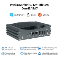 Mini PC industriel sans ventilateur DDR4 DDR5 64 Go, PC industriel embarqué Linux Ubuntu HD DP, mini PC de bureau pour contrôle PLC, WiFi6/3G/4G