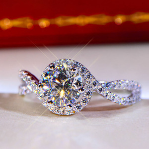 T0169 Anello di Fidanzamento da Donna con Diamante Coltivato in Laboratorio Taglio Brillante Rotondo, Stile Romantico, Gioielleria Fine - Product Image 1