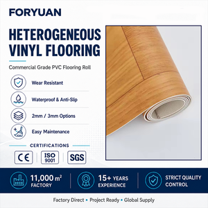 Pisos de Vinilo Heterogéneos con Diseño de Madera, Antideslizantes e Higiénicos, de 2mm y 3mm, para Proyectos de Habitaciones de Hotel, Directo de Fábrica - Product Image 1