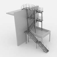Escaliers préfabriqués en structure acier certifiés CE |   Escalier métallique industriel pour immeuble de bureaux, atelier, entrepôt en acier |
