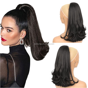 Extensions <span class=keywords><strong>de</strong></span> cheveux synthétiques WP26 à cordon <span class=keywords><strong>de</strong></span> serrage, 16 pouces, 140g, avec filet <span class=keywords><strong>de</strong></span> maintien arrière, queues <span class=keywords><strong>de</strong></span> <span class=keywords><strong>cheval</strong></span> Yaki - Product Image 2