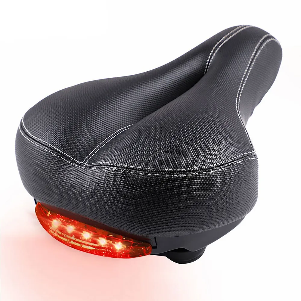 New Bicycle Cushion With Tail light Mountain Bike Saddle Cushion Bicycle Accessories PU Leather Bicycle Seat Ultra Light Saddle