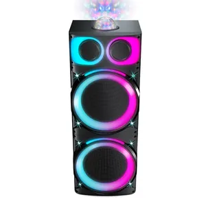 مكبر صوت كبير في الهواء الطلق ستيريو موسيقى Rgb Led لاسلكي في الهواء الطلق Boombox المحمولة