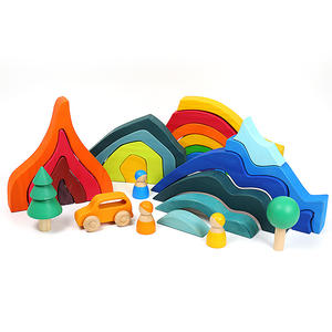 Jeu d'empilage de blocs <span class=keywords><strong>en</strong></span> bois arc-<span class=keywords><strong>en</strong></span>-ciel, pont <span class=keywords><strong>en</strong></span> arc coloré, jouet éducatif pour enfants, éducation précoce - Product Image 5