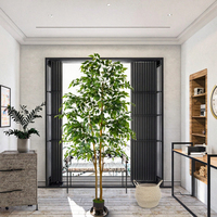 Arbre artificiel Ficus Warmplants 1,2-1,5 m en soie, haute simulation, pour intérieur/extérieur, maison, bureau, salon, idéal pour les cadeaux de déménagement