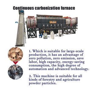 Horno de Carbonización Rotatorio Continuo Automático sin Humo para Tiras de Bambú y Cáscaras de Cacahuete - Product Image 5