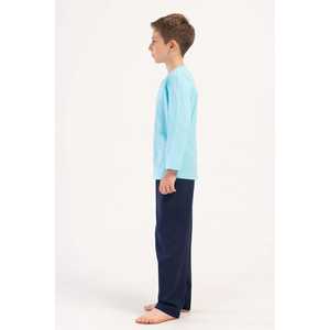 Ensemble de pyjama à col pour garçons à manches longues, tissu tricoté doux, imprimé confortable pour les tout-petits, pour le printemps et l'hiver, tailles 9/10-15/16 - Product Image 3