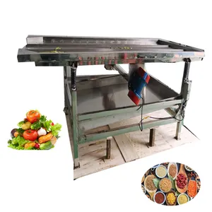 Vegetable fruit dewatering sorting table grain potato leaf vegetable Vibrating screen dewater sorter machine for fruit de-water