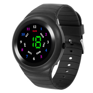 Nuovo Orologio LED <span class=keywords><strong>per</strong></span> <span class=keywords><strong>Bambini</strong></span> con Pulsante, Vetro a Specchio Rotondo, <span class=keywords><strong>per</strong></span> Studenti <span class=keywords><strong>Maschi</strong></span> e Femmine, con Display Settimanale, <span class=keywords><strong>Orologi</strong></span> Elettronici alla Moda - Product Image 1